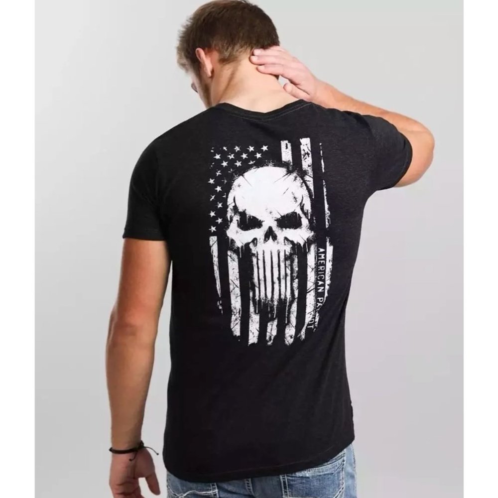 Howitzer Style Men's T-Shirt SKULL FLAG Military Grunt S M L XL 2XL 3XL - Picture 3 of 12